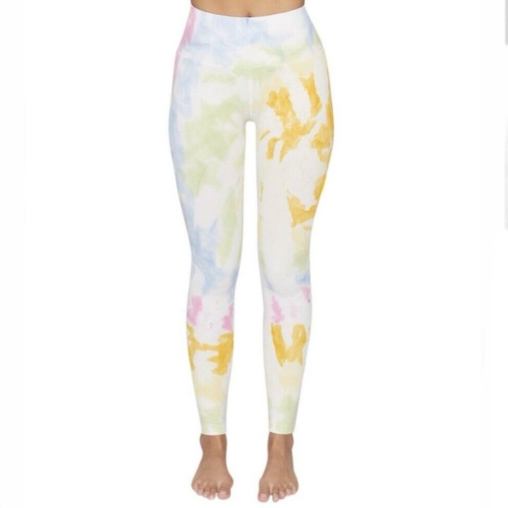 SPIRITUAL GANGSTER White Multi Colored Love Sculpt Seamless Tie‎ Dye Legging M/L